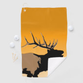 Bugling Bull Elk bij Sunset Original Wildlife Art Golfhanddoek (Insitu)