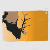 Bugling Bull Elk bij Sunset Original Wildlife Art Golfhanddoek (Horizontaal)