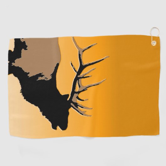 Bugling Bull Elk bij Sunset Original Wildlife Art Golfhanddoek (Horizontaal)