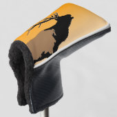 Bugling Bull Elk bij Sunset Original Wildlife Art Golfheadcover (3/4 voorkant)