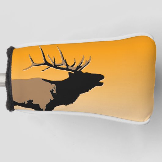 Bugling Bull Elk bij Sunset Original Wildlife Art Golfheadcover (Voorkant)