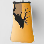 Bugling Bull Elk bij Sunset Original Wildlife Art Golfheadcover (Draai 90)