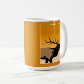 Bugling Bull Elk bij Sunset Original Wildlife Art Koffiemok (Voorkant rechts)
