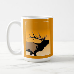Bugling Bull Elk bij Sunset Original Wildlife Art Koffiemok