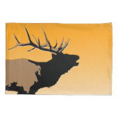 Bugling Bull Elk bij Sunset Original Wildlife Art Kussensloop (Achterkant)