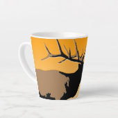 Bugling Bull Elk bij Sunset Original Wildlife Art Latte Mok (Linkerhoek)