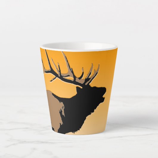 Bugling Bull Elk bij Sunset Original Wildlife Art Latte Mok (Voorkant)