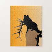 Bugling Bull Elk bij Sunset Original Wildlife Art Legpuzzel (Verticaal)