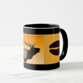Bugling Bull Elk bij Sunset Original Wildlife Art Mok (Voorkant rechts)