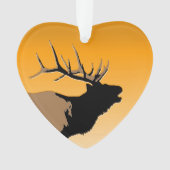 Bugling Bull Elk bij Sunset Original Wildlife Art Ornament (voorkant)