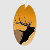 Bugling Bull Elk bij Sunset Original Wildlife Art Ornament (voorkant)