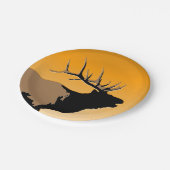 Bugling Bull Elk bij Sunset Original Wildlife Art Papieren Bordje (Gekanteld)