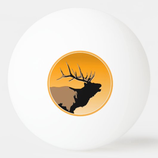 Bugling Bull Elk bij Sunset Original Wildlife Art Pingpongbal (Voorkant)