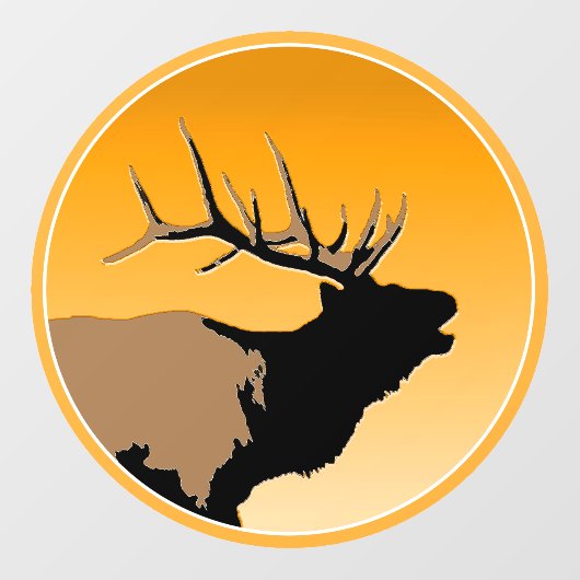 Bugling Bull Elk bij Sunset Original Wildlife Art Raamsticker (Vel)