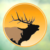 Bugling Bull Elk bij Sunset Original Wildlife Art Raamsticker (Vel 3)