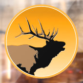 Bugling Bull Elk bij Sunset Original Wildlife Art Raamsticker (Vel 2)