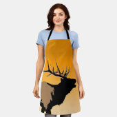 Bugling Bull Elk bij Sunset Original Wildlife Art Schort (Gedragen)