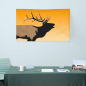 Bugling Bull Elk bij Sunset Original Wildlife Art Spandoek (Beurs)