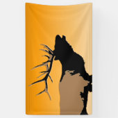 Bugling Bull Elk bij Sunset Original Wildlife Art Spandoek (Verticaal)