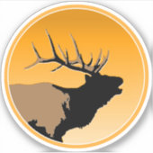 Bugling Bull Elk bij Sunset Original Wildlife Art Sticker (Voorkant)