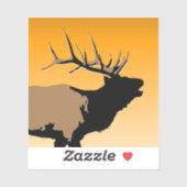 Bugling Bull Elk bij Sunset Original Wildlife Art Sticker (Vel)