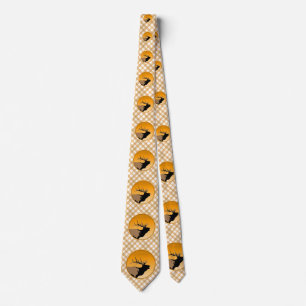 Bugling Bull Elk bij Sunset Original Wildlife Art Stropdas