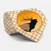 Bugling Bull Elk bij Sunset Original Wildlife Art Stropdas (Opgerold)