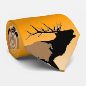 Bugling Bull Elk bij Sunset Original Wildlife Art Stropdas (Opgerold)