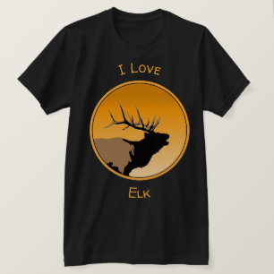 Bugling Bull Elk bij Sunset Original Wildlife Art T-shirt