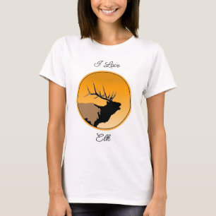 Bugling Bull Elk bij Sunset Original Wildlife Art T-shirt