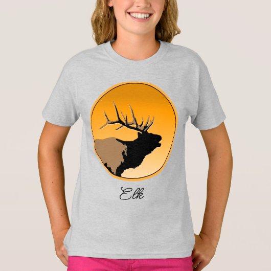 Bugling Bull Elk bij Sunset Original Wildlife Art T-shirt (Voorkant)