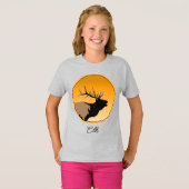 Bugling Bull Elk bij Sunset Original Wildlife Art T-shirt (Voorkant volledig)