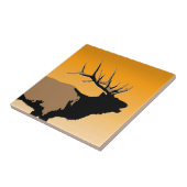 Bugling Bull Elk bij Sunset Original Wildlife Art Tegeltje (Zijkant)