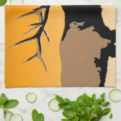 Bugling Bull Elk bij Sunset Original Wildlife Art Theedoek (Gevouwen)