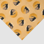 Bugling Bull Elk bij Sunset Original Wildlife Art Tissuepapier (Detail)