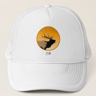Bugling Bull Elk bij Sunset Original Wildlife Art Trucker Pet