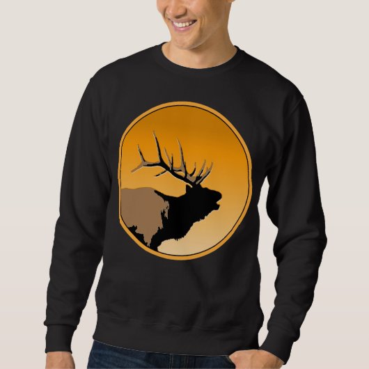 Bugling Bull Elk bij Sunset Original Wildlife Art Trui (Voorkant)