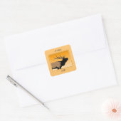 Bugling Bull Elk bij Sunset Original Wildlife Art Vierkante Sticker (Envelop)