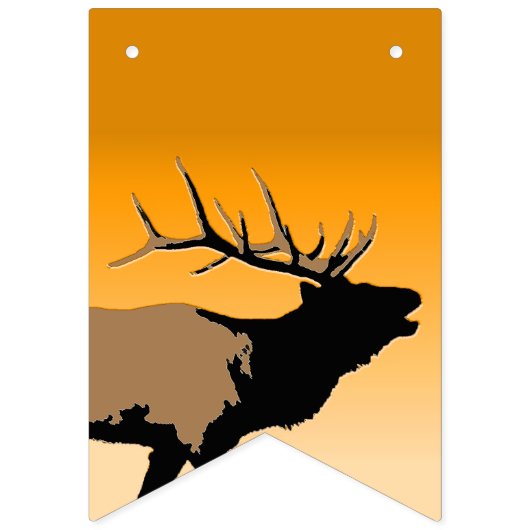 Bugling Bull Elk bij Sunset Original Wildlife Art Vlaggetjes (Eerste vlag)