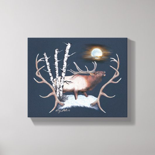 Bugling Bull Elk Canvas Afdruk (Voorkant)