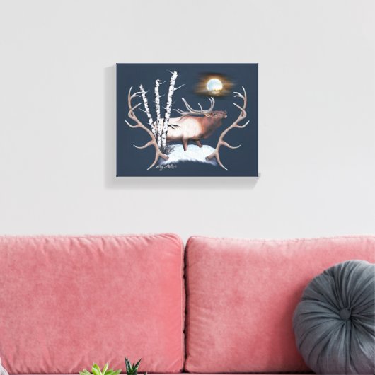 Bugling Bull Elk Canvas Afdruk (Insitu (Woonkamer))