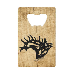 Bugling Bull Elk creditcard Bottle Open Creditkaart Flessenopener