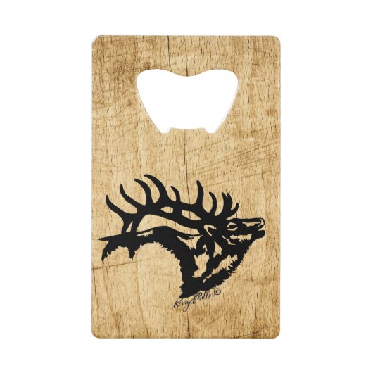 Bugling Bull Elk creditcard Bottle Open Creditkaart Flessenopener (Voorkant)