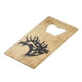 Bugling Bull Elk creditcard Bottle Open Creditkaart Flessenopener (Voorkant Gekanteld)