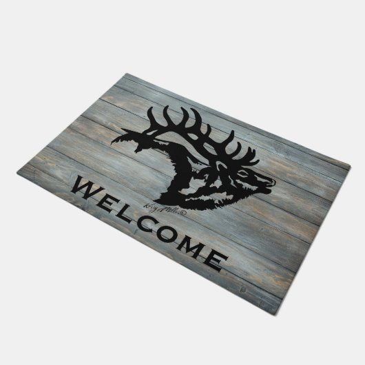 Bugling Bull Elk Deurmat (Schuin)