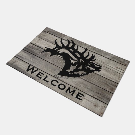 Bugling Bull Elk Deurmat (Schuin)