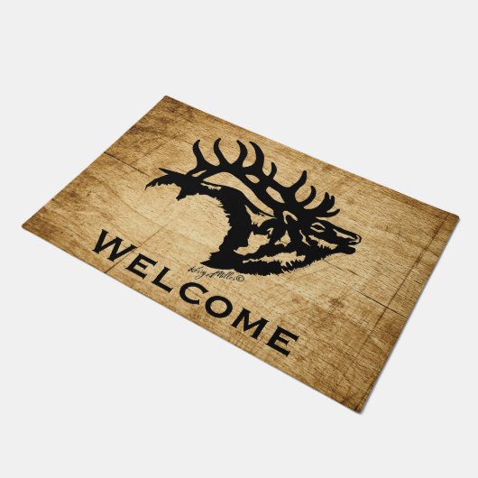 Bugling Bull Elk Deurmat (Schuin)