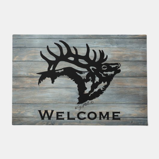 Bugling Bull Elk Deurmat (Voorkant)