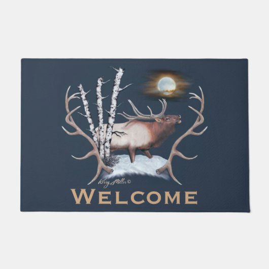 Bugling Bull Elk Doormat Deurmat (Voorkant)