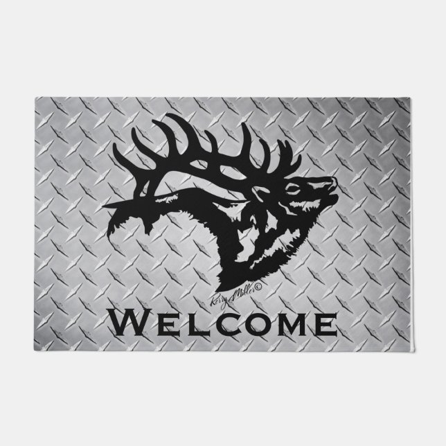 Bugling Bull Elk Doormat Deurmat (Voorkant)
